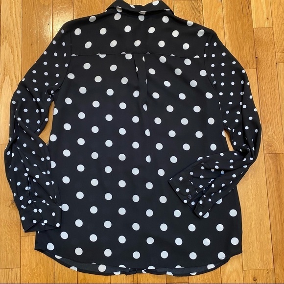 Relativity Women’s Polka Dot Sheer Blouse. Size Small. Black - Picture 2 of 8